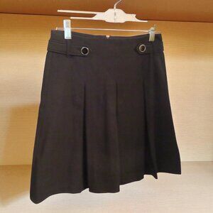 Modcloth Women's Black A-Line Skirt, Front Pleats, Size 0,  NWOT
